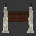 Traditional Chinese Garden Stone Bridge With Wooden Deck And Ornate Railings