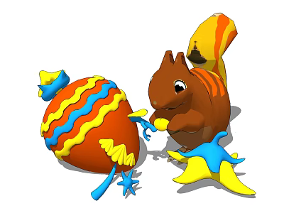 Modern game character animal cartoon animal squirrel 3d model