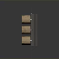 Brown Control Panels With Three Circular Buttons Each Arranged On Grey Reflective Surface