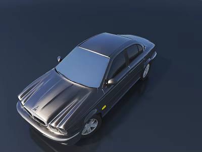 Modern Black Sedan With Sleek Body And Glossy Exterior Design 3d model