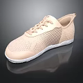 Beige Mesh Sneakers Casual Comfortable Lightweight Lace Up Design For Daily Wear