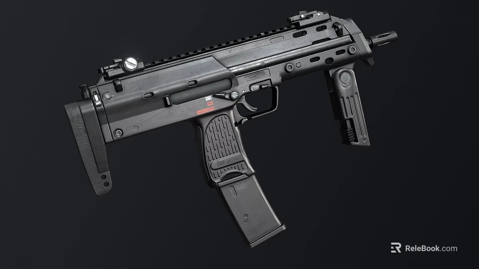 Tactical Black Assault Rifle With Modular Rail System And Detachable Magazine 3d model 