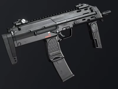 Tactical Black Assault Rifle With Modular Rail System And Detachable Magazine 3d model