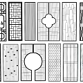 Various Room Divider Designs With Geometric Patterns Circular Cutouts And Landscape Elements 3d model