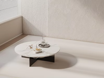 Modern Minimalist Sofa And Coffee Table Set With White Marble Top Black Metal Frame Decorative Items 3d model