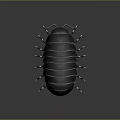 Shiny Dark Blue Pill Bug With Segmented Body Multiple Legs On Reflective Gradient Background 3d model