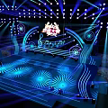 Stunning Stage Design With Blue Lighting Effects Circular Patterns And Spotlights 3d model
