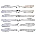 Wooden Propeller Blades With Colorful Stripes And Engravings Displayed Together