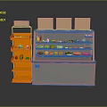 Orange Retail Furniture With Shelf And Glass Door Display Cabinet For Fruits And Food Items