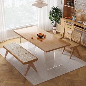 Dining table and chair combination 3d model