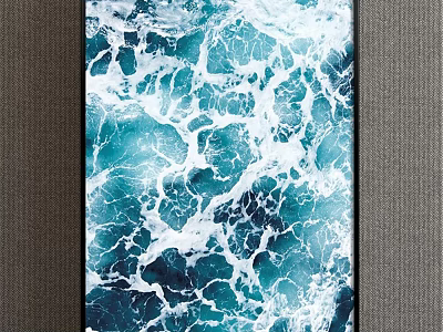 Stunning Landscape Painting With Turquoise Blue Waves And White Foam Details 3d model