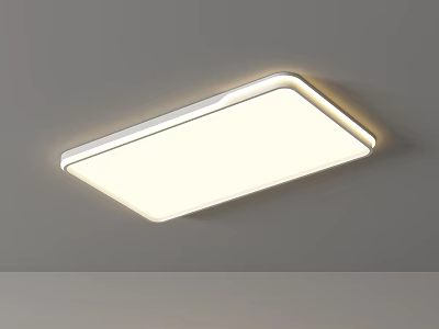 Modern Slim Square White LED Ceiling Light For Home Living Room 3d model