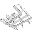 Industrial Pipe System Structural Layout With Engineering Components And Mechanical Framework