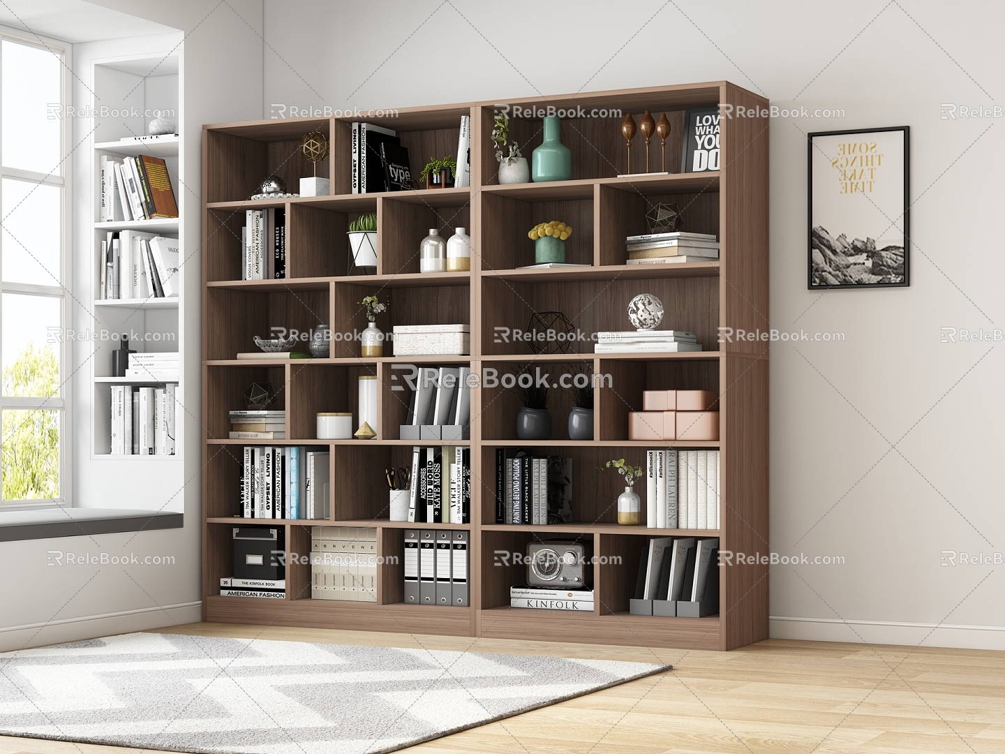 Bookcase Study Bookcase Living Room Ornaments Ornaments Combination 3d model