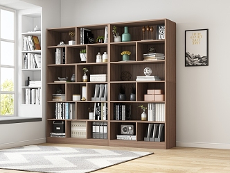 Bookcase Study Bookcase Living Room Ornaments Combination 3d model