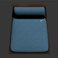 Modern Blue Upholstered Dining Chair With Textured Backrest And Wooden Legs