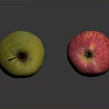 Fresh Yellow And Red Apples Placed On Black Surface With Reflection