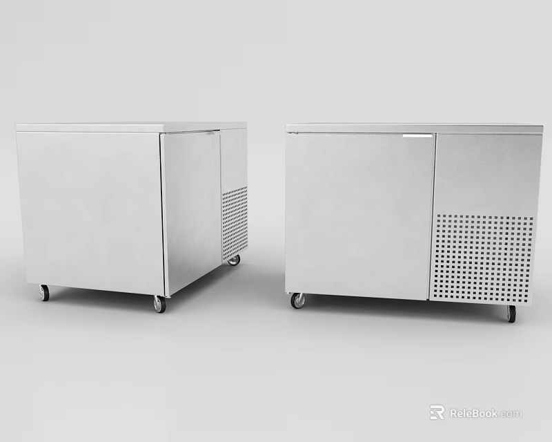 Stainless Steel Commercial Kitchen Refrigerators Freezers With Mobile Wheels For Restaurant 3d model 