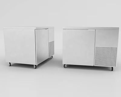 Stainless Steel Commercial Kitchen Refrigerators Freezers With Mobile Wheels For Restaurant 3d model