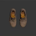 Brown Leather Boots With Laces Distressed Vintage Style Rubber Sole Casual Work Wear