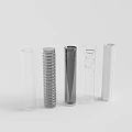 Glass Decorative Ornament Set With Cylindrical Transparent Various Design Pieces For Home Decor