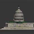 Iconic US Capitol Building Classical Architecture With Green Roof White Exterior And Central Dome