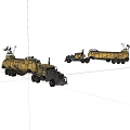 Yellow Functional Tanker Vehicle With Large Storage Tank Multiple Wheels And Roof Equipment