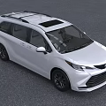 Toyota White MPV Exterior Design With Sleek Front Grille And Tinted Windows