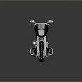 Harley Davidson Cruiser Motorcycle With Black Seat White Wheels And Chrome Accents