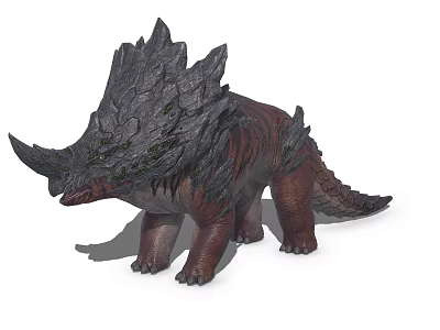 Fantasy Dinosaur Creature Featuring Rock Like Armor And Spiked Back Design 3d model