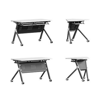Mobile Conference Tables With Metal Frame And Rolling Wheels For Office Use 3d model