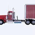 Red Semi Truck With Enclosed Trailer Featuring Automotive Branding And Design