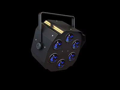 Black Downlights And Spotlights With Multiple Blue LED Bulbs And Handle 3d model