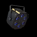 Black Downlights And Spotlights With Multiple Blue LED Bulbs And Handle