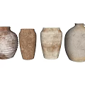 Artisanal Ceramic Vessels Featuring Various Shapes Textured Surfaces And Neutral Tones 3d model