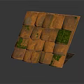 Rustic Handmade Brick Structure Featuring Green Moss And Natural Textured Surface