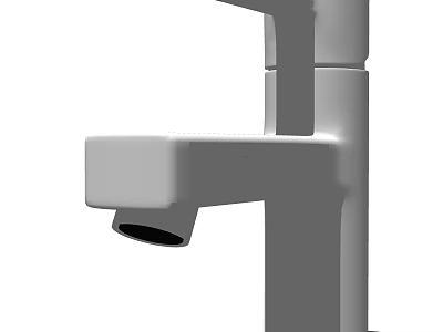 Modern Sleek Faucet With Single Handle Square Spout And Chrome Finish 3d model