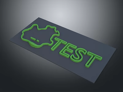 Modern Green 3D TEST Text Design with Black Background in Modern Scene 3d model
