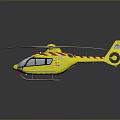 Yellow Rescue Helicopter With Red Stripes And Rotor Design For Emergency Services
