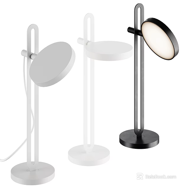Modern Table Lamps With Various White And Black Sleek Styles For Home 3d model 