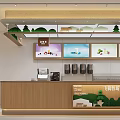 Modern Mall Shop With Glass Facade Display Shelves Tables And Green Plants
