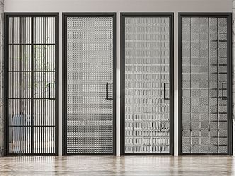 Modern swing door Changhong glass door single door 3d model