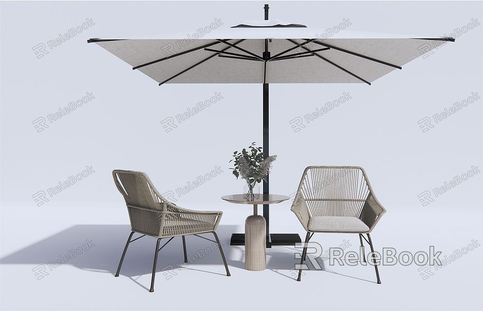 Modern Outdoor Table and Chair Outdoor Leisure Table and Chair Woven Leisure Chair Sunshade model