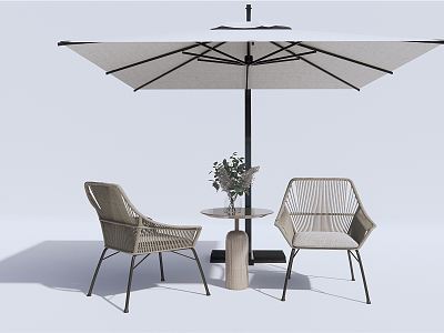 Modern Outdoor Table and Chair Outdoor Leisure Table and Chair Woven Leisure Chair Sunshade model