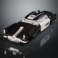 Functional Police Vehicle With Vintage Black And White Design And Number 897