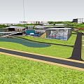 Hotel Building Architecture In Scenic Mountain River Green Landscape Design