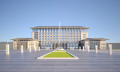 New Chinese-style Office Building 3d model