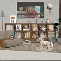 Natural Wooden TV Cabinet With Open Storage Shelves For Warm Lovely Family Living Room