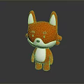 Cute Orange Cartoon Fox Game Character With White Belly And Red Cheeks