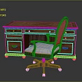 Traditional Wooden Desk With Drawers And Office Chair White Cushion Wheels Design